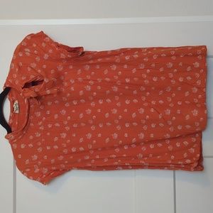 Modcloth Orange Up Up and Amaze in Fall leaves top
